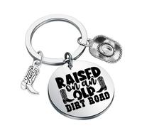 Cowboy Keychain Equestrian Gifts Western Themed Gifts Cowboy Hat Boot Keychain Raised On An Old Dirt Road Country Keychain