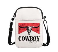 Cowboy Killer Crossbody Bag Western Cowgirl Gift Women Wild Vintage Western Rodeo Crossbody Bag Bull Skull Graphic Bag (CB, Cowboy Killer Mini-PY2)