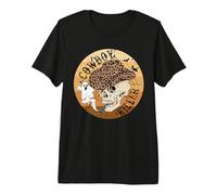 Cowboy Killer Retro Skull Leopard Hat Graphic Premium T-Shirt