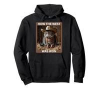 Cowboy Kitty "How The West Was Won" Funny Western Cat Tee Pullover Hoodie