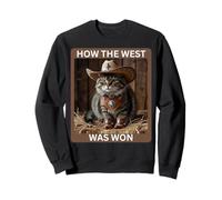 Cowboy Kitty "How The West Was Won" Funny Western Cat Tee Sweatshirt