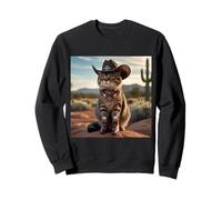 Cowboy Kitty On The Desert Funny Western Cat Tee Sweatshirt