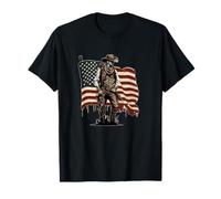 Cowboy Man with American Flag T-Shirt