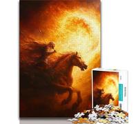 Cowboy Oil Painting Jigsaw Puzzles for Teenagers 1000 Piece,Challenging Game And Family Play with Fully Interlocking Randomly Shaped Pieces (50x75cm)