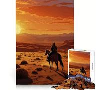 Cowboy on Horseback at Sunset 1000 Piece Jigsaw Puzzle for Teenagers Focus Skill, Indoor Play, Fun Challenge, Home Art (38x26cm)