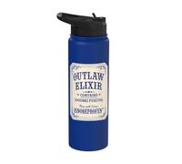 Cowboy Outlaw Elixir, Sarcastic Western Rodeo Cowboy Stainless Steel Insulated Water Bottle