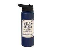 Cowboy Outlaw Elixir, Sarcastic Western Rodeo Cowboy Stainless Steel Insulated Water Bottle