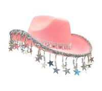 Cowboy Party Hats,Western Cowboy Hats | with Star Tassels Headwear for Outdoor Travel Farm Horse Riding Cosplay Halloween Bridal Shower Music Festival Masquerade