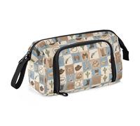 Cowboy Pattern Buffalo Plaid Pencil Cases Large Capacity School Must Haves with Compartment for Adolescentes College para la escuela para ninas