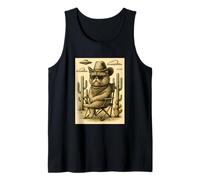 Cowboy Persian Cat Sunglasses Animal Art Alien UFO Western Tank Top
