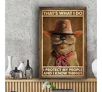 Cowboy Police Cat That s What I Do Protect My People and Know Things Metal Sign 12 x8
