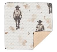 Cowboy Primitive Charm Soft Padded Baby Activity Play Mat for Floor Comfortable Baby Play Tummy Time Mat for Baby Toddler Infant, 50'' x 50''