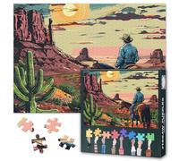 Cowboy Puzzles for Adults - Jigsaw Puzzles 1000 Pieces for Adults Cactus, 27.5x19.7 Inch Monument Valley Arizona Desert Landscape Art Difficult and Challenge Puzzle Game for Home Wall Decor