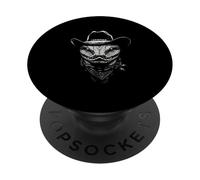 Cowboy Python Portrait Vintage Western Snake Wild West PopSockets Adhesive PopGrip