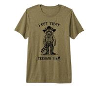 Cowboy Raccoon i got That yeehawtism Autism Awareness Premium T-Shirt