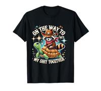 Cowboy Raccoon Turtle On The Way To Get My Shit Together T-Shirt