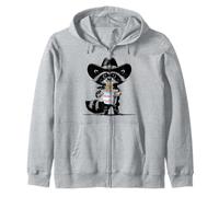 Cowboy Racoon Eating Instant Noodle Cup Art Funny Racoon Men Zip Hoodie