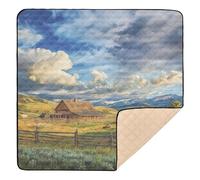 Cowboy Ranch in Montana Large Sturdy Baby Gym & Activity Mat for Indoor Outdoor Waterproof Tummy Time & Crawling Mat for Babies Infants Toddlers, 50'' x 50''