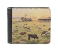 Cowboy Ranch Scenery Bifold Wallet for Men & Women,Small Wallets Secure And Durable,Front Pocket Wallet for Gift