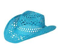 Cowboy Revolver Set Casual Cap Wide Sun Straw Hat for Women and Men Girls The Seas, sky blue, M