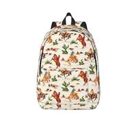 Cowboy Ride Horse Canvas Backpack Travel Laptop Bag, Water Protection & Ergonomic Straps For Business Work For College, Black, S