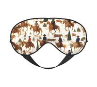 Cowboy Ride Horse Eye Mask, Sleep Mask for Men Women 100% Blackout, No Pressure On Eyes, Soft & Breathable