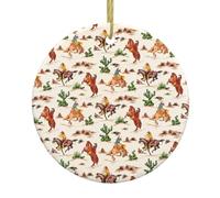 Cowboy Ride Horse Print Christmas Tree Ceramic Round Hanging Ornaments,Xmas Decoration DIY Keepsake 2025