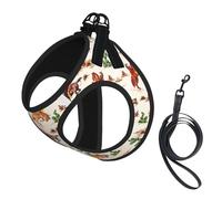 Cowboy Ride Horse Print Harness Leash Set For Cats And Dogs, Reflective Adjustable, Soft Breathable Mesh Vest With Escape-Proof Lead, For Small Pets And Kitten Puppies