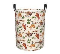 Cowboy Ride Horse Print Round Laundry Basket With Handles Waterproof Laundry Hamper For Bathroom Circular Storage Basket