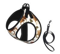 Cowboy Ride Horse printing Puppy Harness, Dog Harness and Leash Set, Soft Mesh Reflective Breathable Lightweight Vest-Style