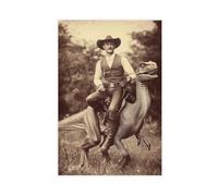 Cowboy Riding A Dinosaur Poster Wall Decor Animal Wall Decals Funny Family Hilarious Ancestors (1)