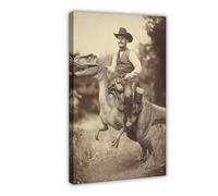 Cowboy Riding A Dinosaur Poster Wall Decor Animal Wall Decals Funny Family Hilarious Ancestors (4)
