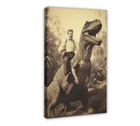 Cowboy Riding A Dinosaur Poster Wall Decor Animal Wall Decals Funny Family Hilarious Ancestors (5)