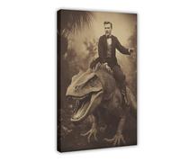 Cowboy Riding A Dinosaur Poster Wall Decor Animal Wall Decals Funny Family Hilarious Ancestors (6)