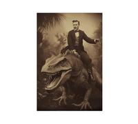 Cowboy Riding A Dinosaur Poster Wall Decor Animal Wall Decals Funny Family Hilarious Ancestors (6)