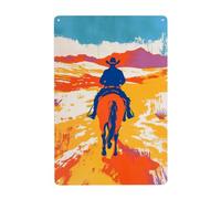 Cowboy Riding A Horse Graffiti Metal Signs Tin Wall Art Decor For Bathroom Toilet Washroom Farmhouse Restroom Yard 20x30 Cm
