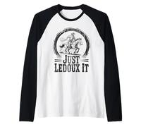 Cowboy Riding a Vintage Western Rodeo Horse Raglan Baseball Tee