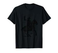 Cowboy Riding Horse Black Icon, Western Vintage Look T-Shirt