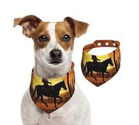 Cowboy Riding Ranch Desert Dog Bandanas,Summer Bandanas for Dogs Washable Adjustable Dog Triangle Scarf Bibs Cute Pet Bibs for Medium Large Dogs Puppy and Cats Medium