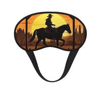 Cowboy Riding Ranch Desert Sleep Mask Soft Comfortable Eye Mask with Adjustable Strapblackout Eye Sleep Shade Cover for Women Girls Men Travel Yoga Nap Shift Work