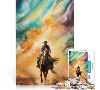 Cowboy Riding Through NebulaAdults Puzzles 1000 Piece Jigsaws Learning Educational Toy deal as gifts for the whole family 38x26cm