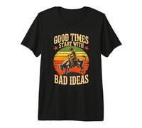 Cowboy Rodeo Humor Good Times Start with Bad Ideas Vintage Premium T-Shirt