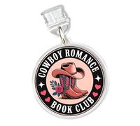 Cowboy Romance Book Club Charms for Kindle for Phone, Dust Plug Charm 1.5 Inches Book Lover, Bookworm, Romantasy, Cowgirl Lightning/Type C Charging Port Acrylic Material Accessories for E-Reader Gifts