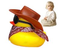 Cowboy Rubber Duck - 5.5x4.5cm Rubber, Funny Bath Toy, Car Dashboard Ornament | Perfect For Kids Pool Shower Birthday Party Favor Gift Bag Filler Fun Game Decoration Photo Prop