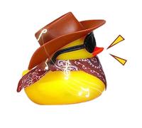 Cowboy Rubber Duck - Dashboard Decoration Toy For Car Interior, Comical Floating Duck Bath Toy | Duck Dashboard Ornament For Kids, Baby Bath Accessories, Birthday Goody Bag Fillers, Funny Rubber Duck