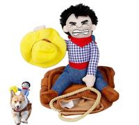 Cowboy Saddle Dog Costume - Creative Dog Cat Costume Clothes Pet Cowboy Suit | Christmas Funny Pet Clothes Soft Cowboy Rider Suit Puppy Christmas Costume