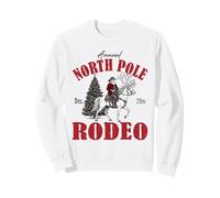 Cowboy Santa Riding Reindeer North Pole Rodeo Christmas Sweatshirt