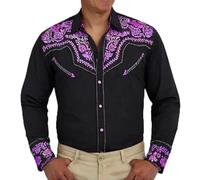 Cowboy Shirt Men's Casual Shirt Long Sleeve Shirt Western Style Cowboy Print Shirts with Embroidered Traditional Traditional Shirt Vintage Western Shirt Carnival Costume Shirts Button Down Blouse, O