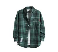 Cowboy Shirts for Men Mens Shirt Western Green Long Sleeve Cotton Plaid Jacket Casual Button Down with Pockets Checked Flannel Yellow Men's Fleece Shacket Adult Up Pocket Green #2 3XL