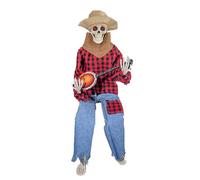 Cowboy Skeleton Halloweens Statue - Banjo Skull Prop for Spooky Decoration, Creepy Skeleton Ornament | Halloweens Decor for Indoor Outdoor Display, Porch, Home Party Setup, Haunted House Accessories